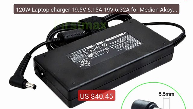 120W Laptop charger 19.5V 6.15A 19V 6.32A for Medion Akoya P8... Amazing Value 2026 | Must Have!