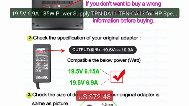 19.5V 6.9A 135W Power Supply TPN-DA11 TPN-CA13 for HP Spectre x360... Best Deal 2026 | Shop Now!
