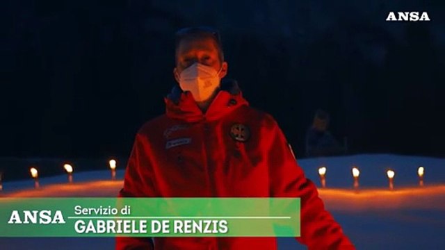 Covid, un cuore di fuoco sulla neve delle Dolomiti bellunesi