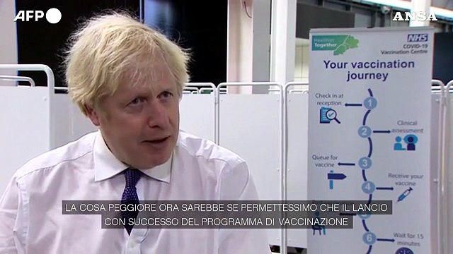 Johnson: Piu' vaccinazioni di altri Paesi europei ma non possiamo essere compiaciuti