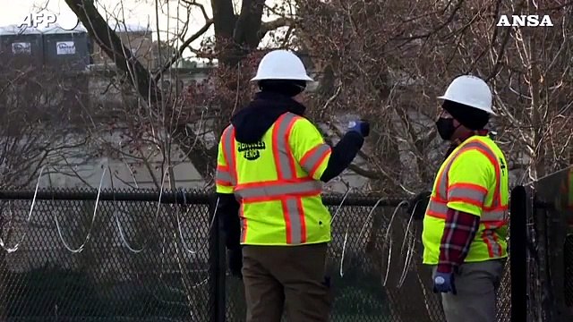 Usa, insediamento Biden: recinzioni di sicurezza e filo spinato intorno al Campidoglio