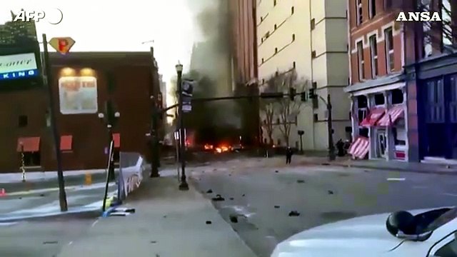 Autobomba a Nashville, esplosione nel centro della citta': le immagini dal drone