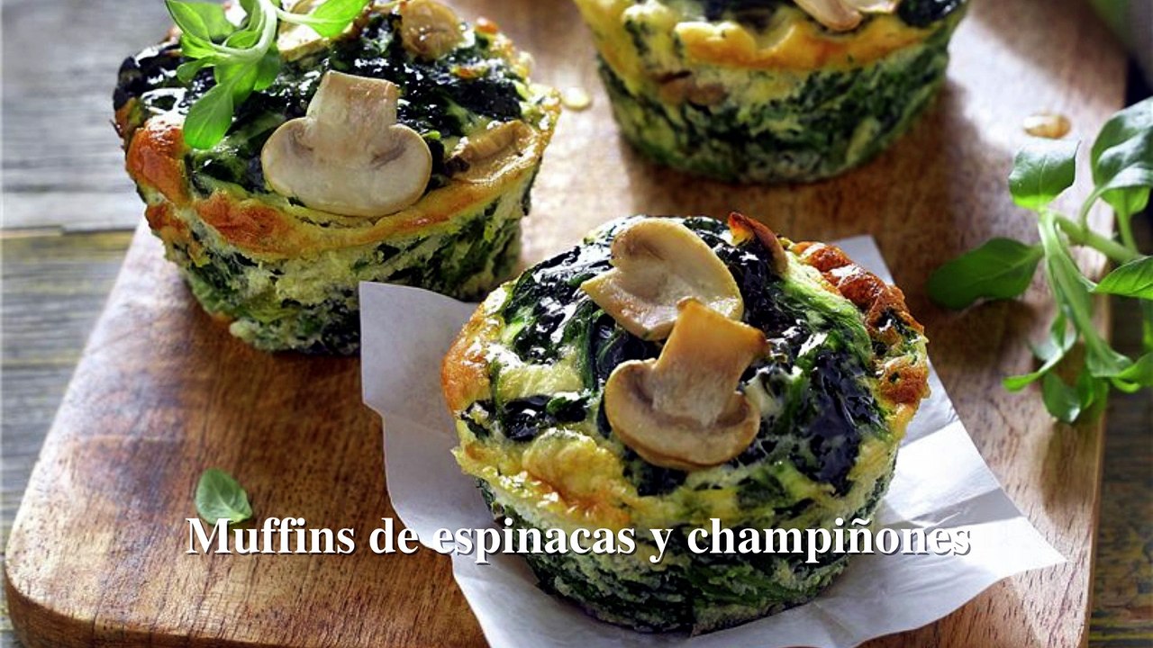 Muffins de espinacas y champiñones