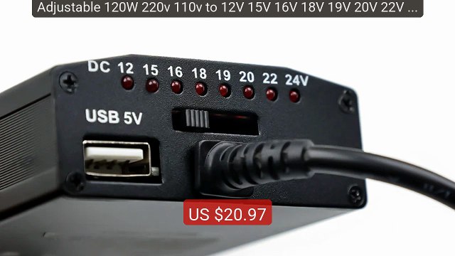 Adjustable 120W 220v 110v to 12V 15V 16V 18V 19V 20V 22V 24V C... Hot Deal 2026 | Limited Offer!
