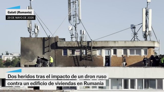 Así ha quedado un edificio de viviendas en Rumania tras el impacto de un dron ruso