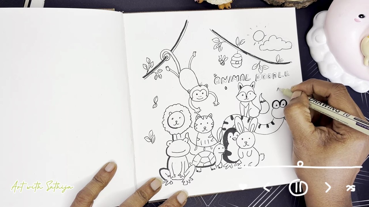 Cute Animal Doodle Art 🐼 Easy Drawing Ideas for Beginners