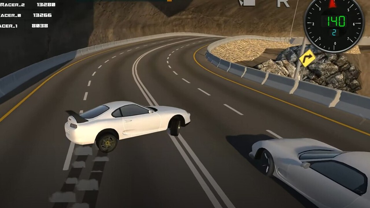 In Drifter86 driftet ihr zu Musik mit 90er-Charme über den Asphalt
