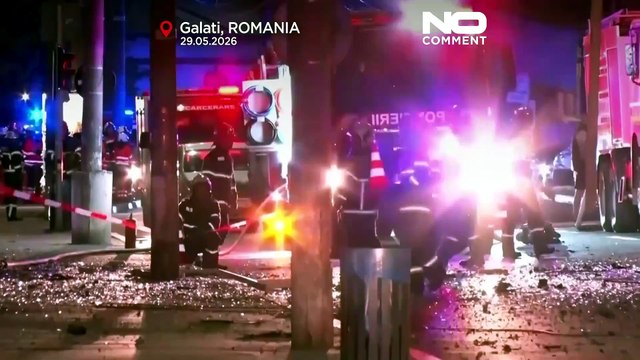 Romania: First footage shows damage after drone hits residential block near Ukraine border
