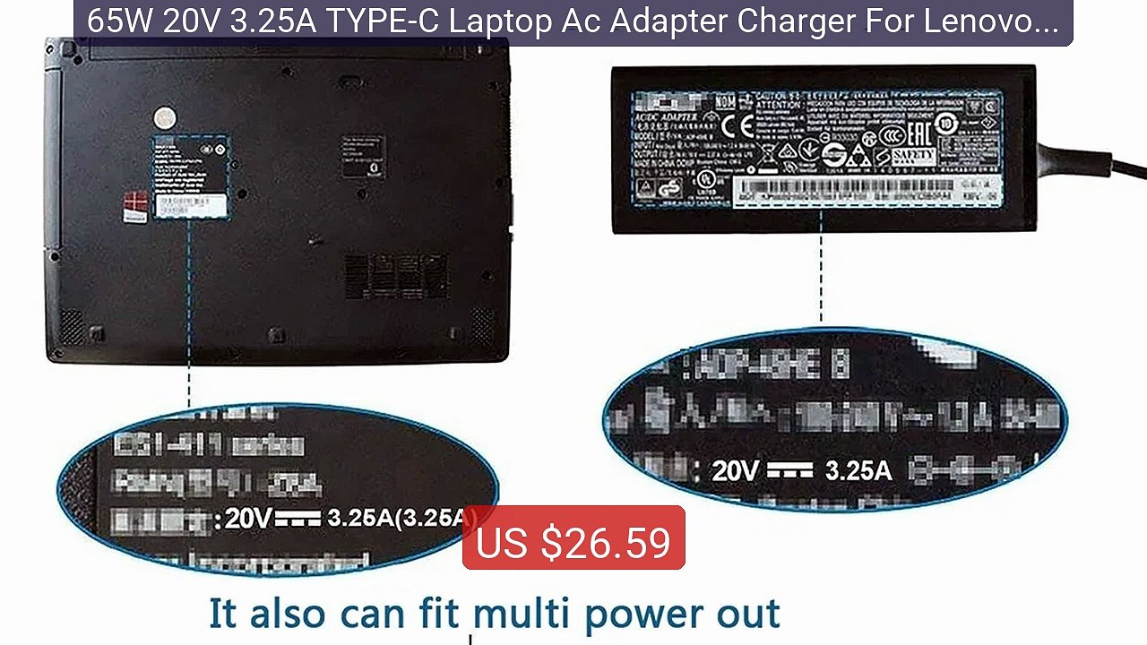 65W 20V 3.25A TYPE-C Laptop Ac Adapter Charger For Lenovo ADLX... -- Best Buy 2026 | Great Quality!