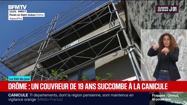 Canicule: un couvreur de 19 ans est mort dans la Drôme après avoir travaillé sous les fortes chaleurs