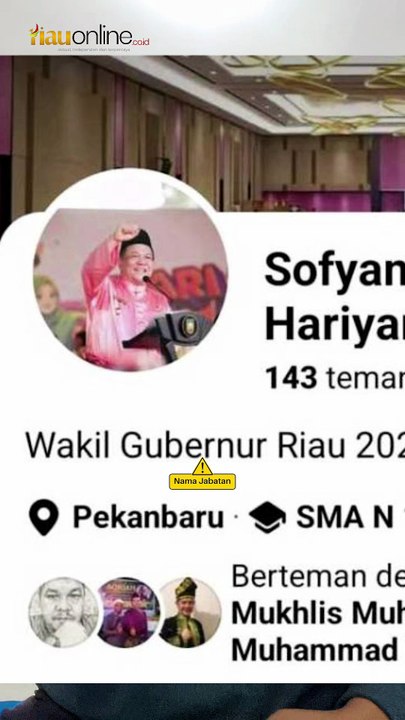 Akun Facebook Mengatasnamakan Plt Gubernur Riau