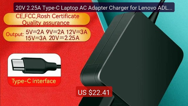 20V 2.25A Type-C Laptop AC Adapter Charger for Lenovo ADLX45ULCI2A... Best Deal 2026 | Shop Now!