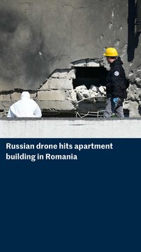 Russian drone hits apartment building in Romania