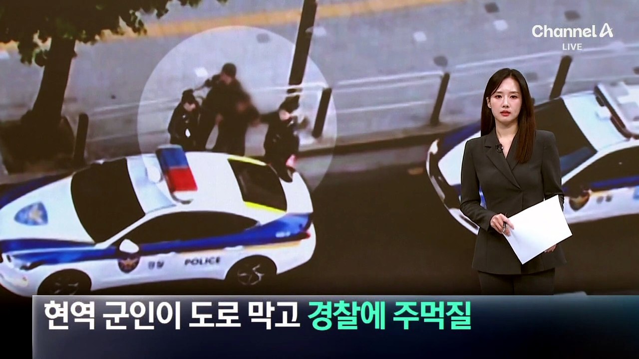 현역 군인이 도로 막고, 경찰에 주먹질