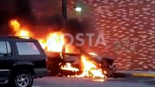 VIDEO | Camioneta termina calcinada tras incendio en Morones Prieto; no se reportaron personas lesionadas