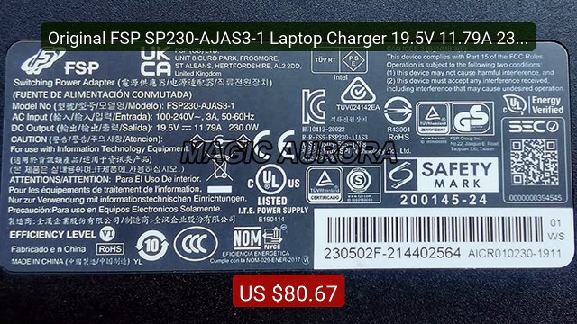 Original FSP SP230-AJAS3-1 Laptop Charger 19.5V 11.79A 230W Sw... Best Buy 2026 | Great Quality!