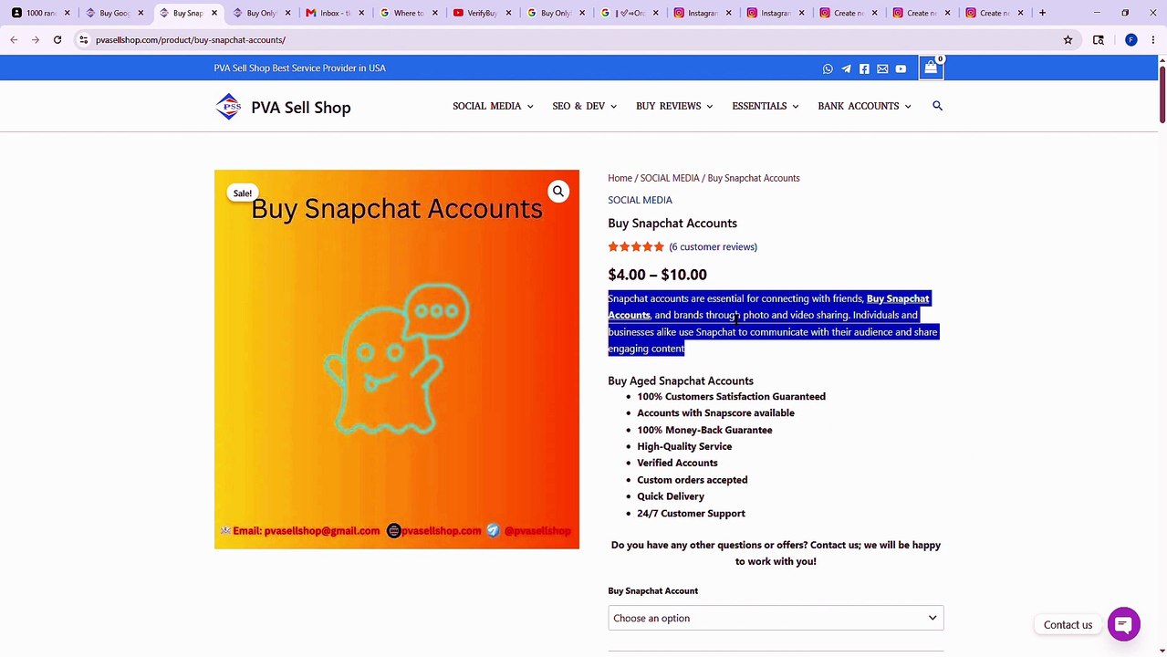 Sera Marketplace Will Purchase Snapchat Account...