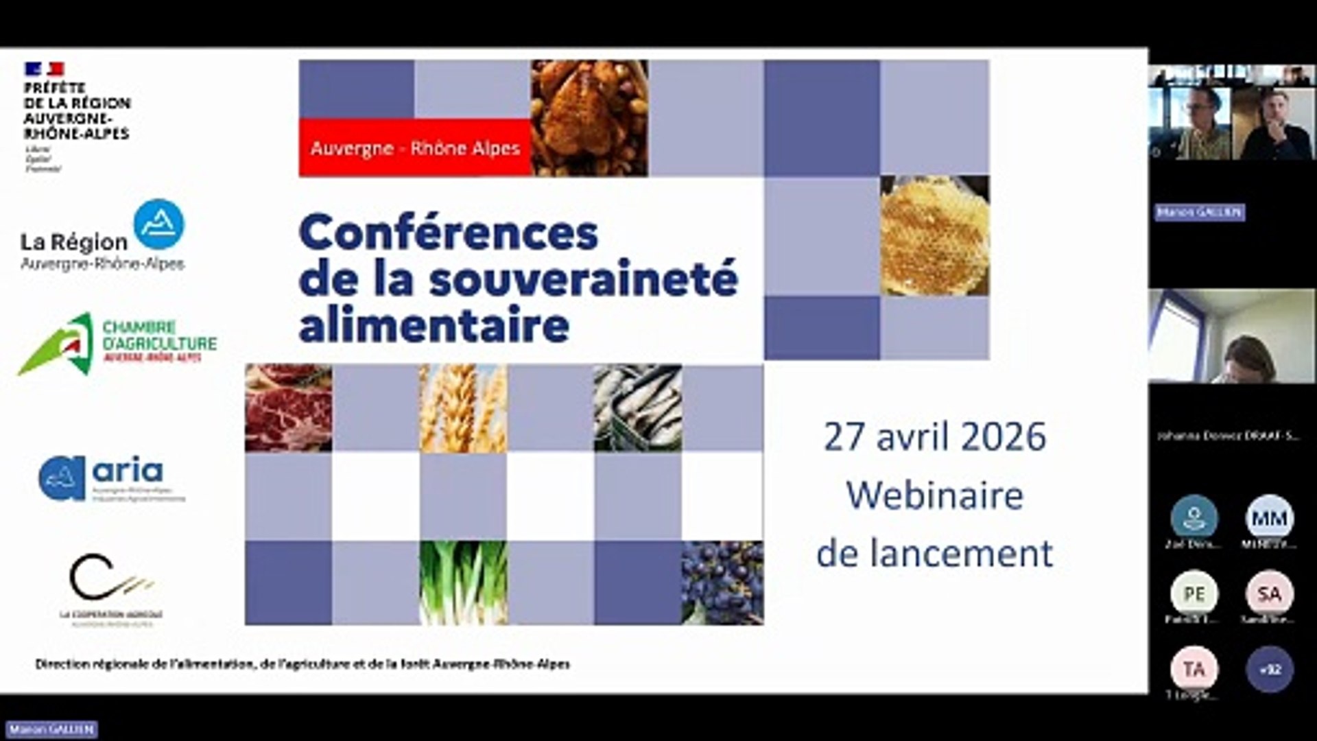 Conférence souveraineté alimentaire en Auvergne-Rhône-Alpes : webinaire