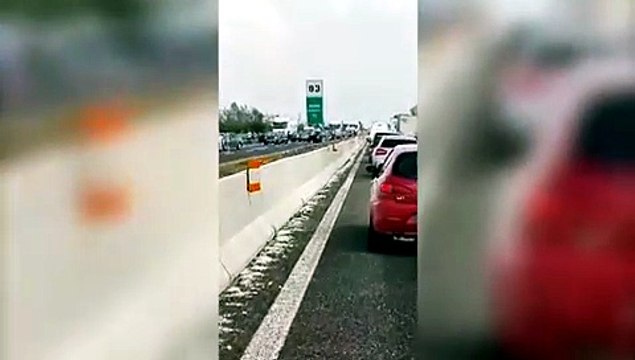 grandine in autostrada