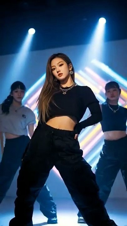 AI K-pop Dance: Black to White Glow Up in 5 Sec ⚡ #focus #respect #skills #smooth