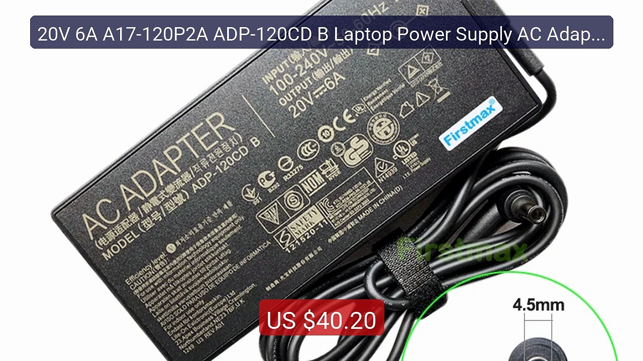 20V 6A A17-120P2A ADP-120CD B Laptop Power Supply AC Adapter ... -- Amazing Value 2026 | Must Have!
