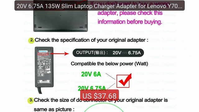 20V 6.75A 135W Slim Laptop Charger Adapter for Lenovo Y700 ... Top Pick 2026 | Unbeatable Price!