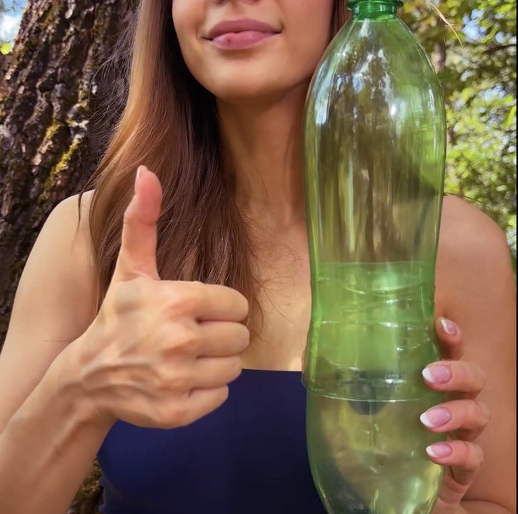 She transforms a plastic bottle into an essential survival tool