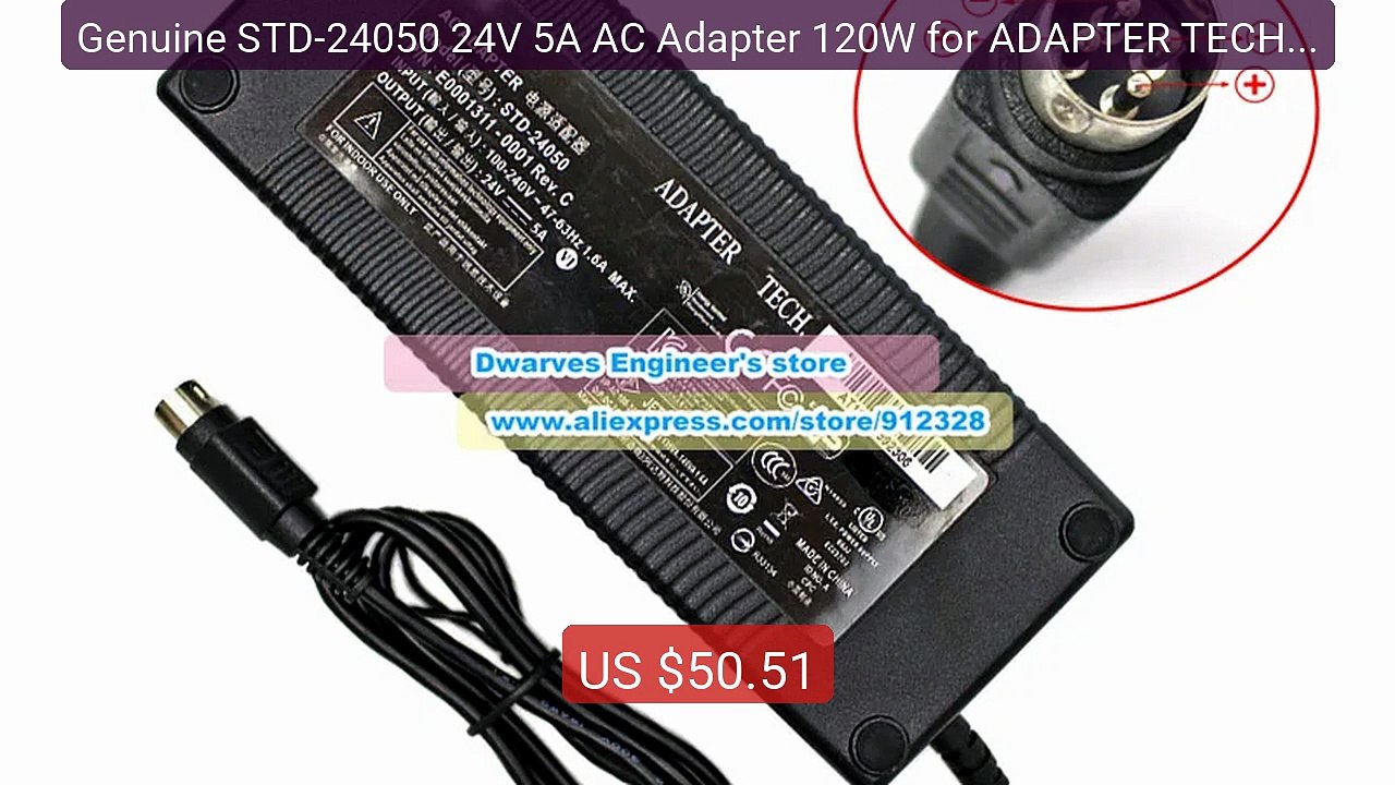 Genuine STD-24050 24V 5A AC Adapter 120W for ADAPTER TECH TD-2... -- Hot Deal 2026 | Limited Offer!