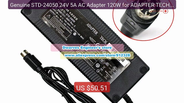 Genuine STD-24050 24V 5A AC Adapter 120W for ADAPTER TECH TD-2... Hot Deal 2026 | Limited Offer!