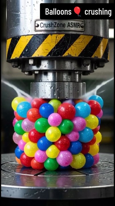 Hydraulic Press Crushing 1000 Water Balloons #hydrolicpress #fypシ゚viral #crushingvideo #trending #foryou @Crushing Video