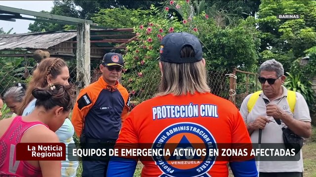 Equipos de emergencia se mantienen activos en zonas afectadas por las fuertes lluvias en Barinas