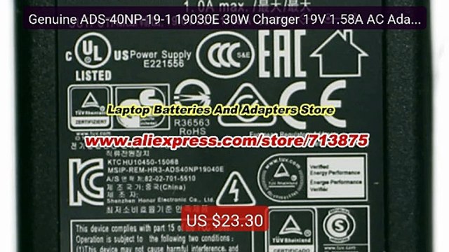 Genuine ADS-40NP-19-1 19030E 30W Charger 19V 1.58A AC Adapter ... Best Buy 2026 | Great Quality!