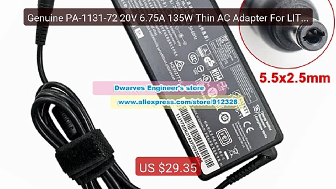 Genuine PA-1131-72 20V 6.75A 135W Thin AC Adapter For LITEON For C... -- Best Deal 2026 | Shop Now!