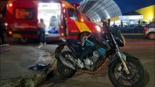 Motociclista fica ferido em acidente de trânsito na Rua Jacarezinho
