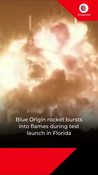 Blue Origin rocket bursts into flames