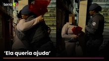 PM reencontra vítima de violência doméstica que salvou após pedido de pizza ao 190