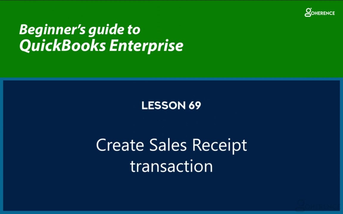 69 - Create Sales Receipt transaction