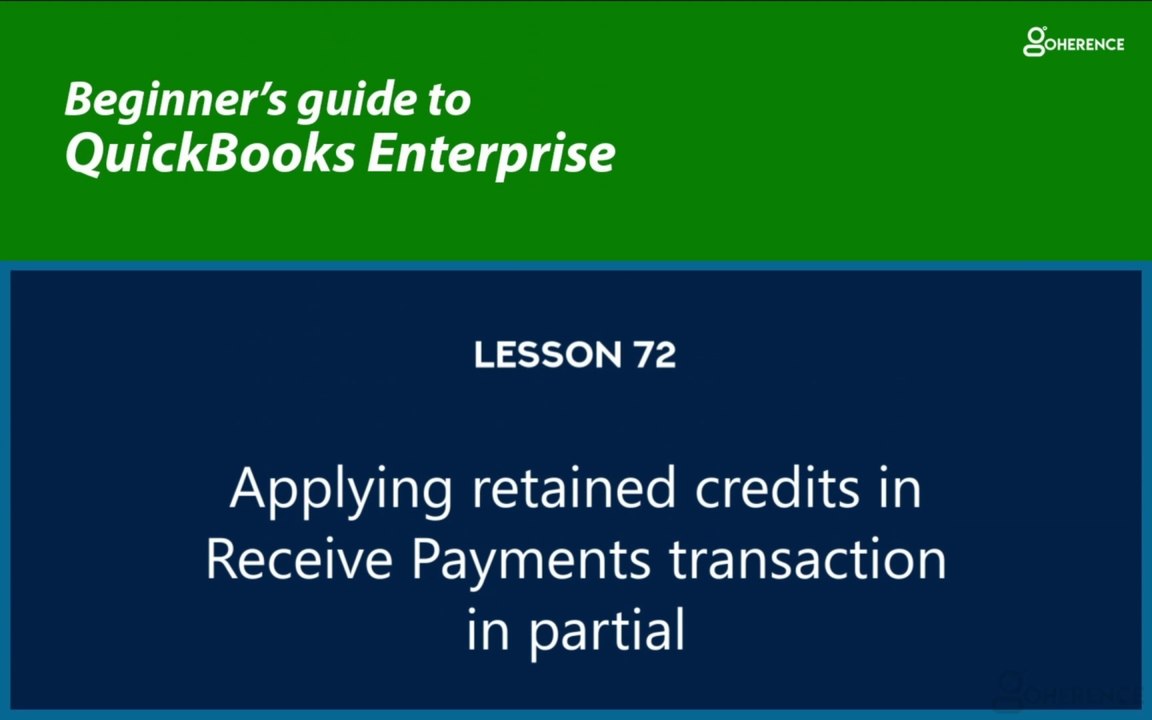 72 - Apply Retained Earnings in Receive Payment...