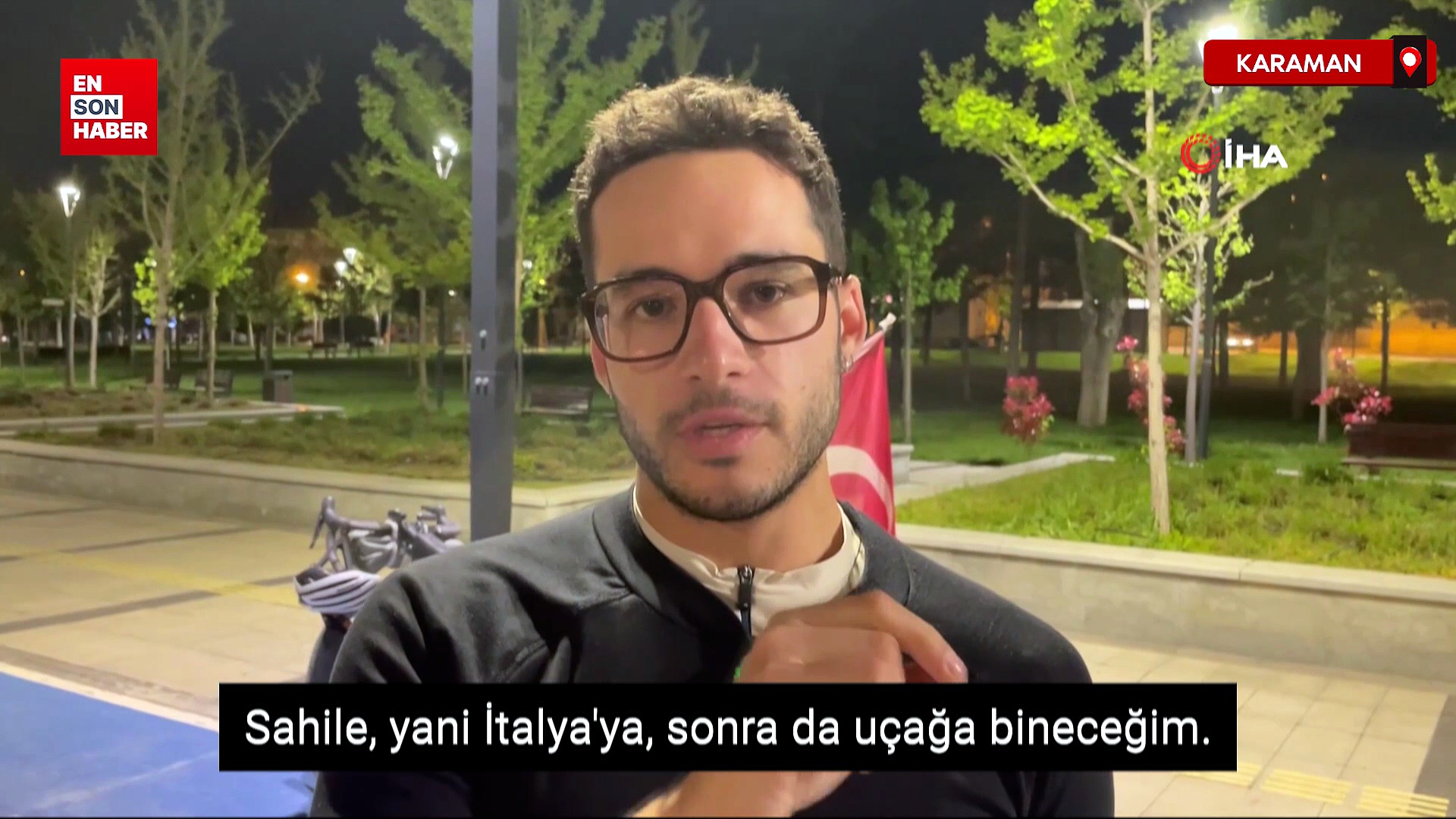 Fransız turist Türk bayrağıyla bisikletle Türkiye’yi geziyor
