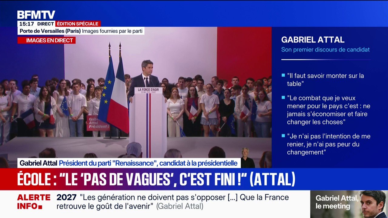 Gabriel Attal en meeting: “les économies sur le dos de nos enfants, c'est fini”