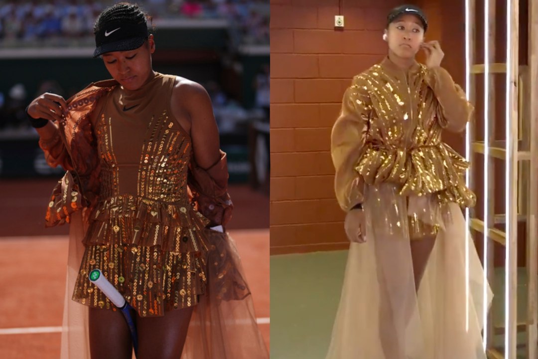 Naomi Osaka turns heads at Roland Garros before winning a hard-fought battle on the court