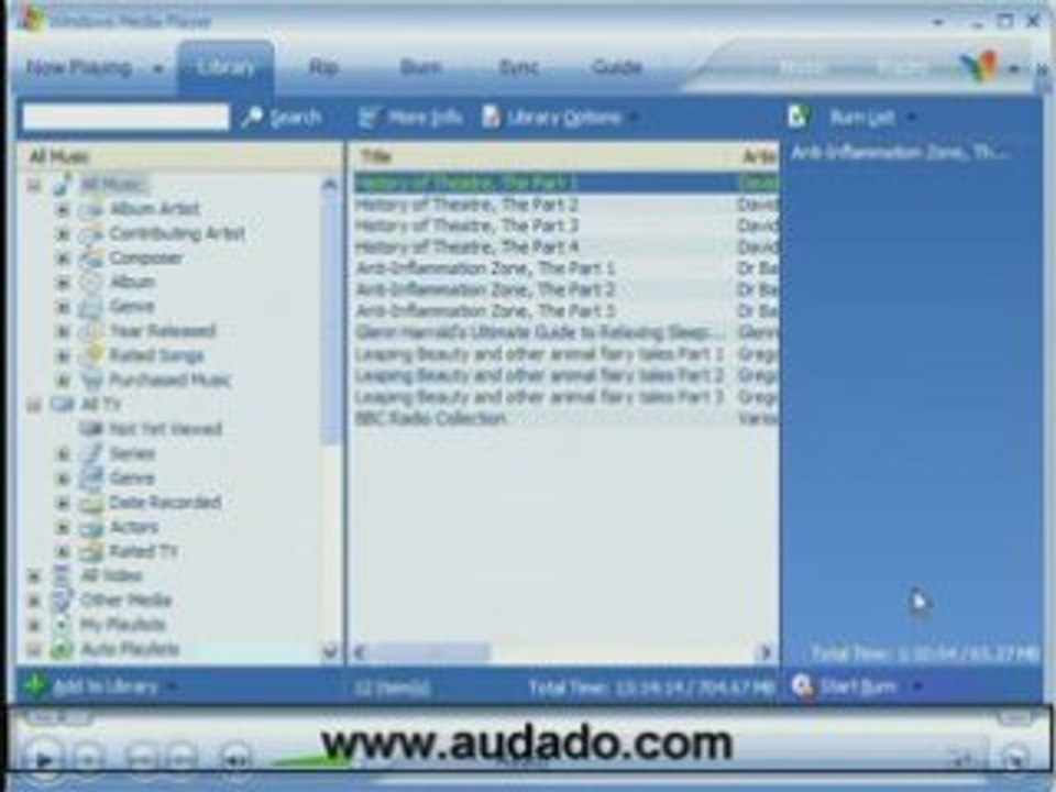 How to burn audio book downloads to CD