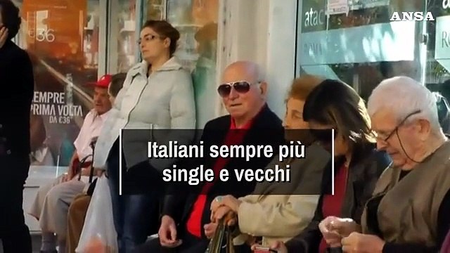 Istat: italiani sempre piu' single e vecchi
