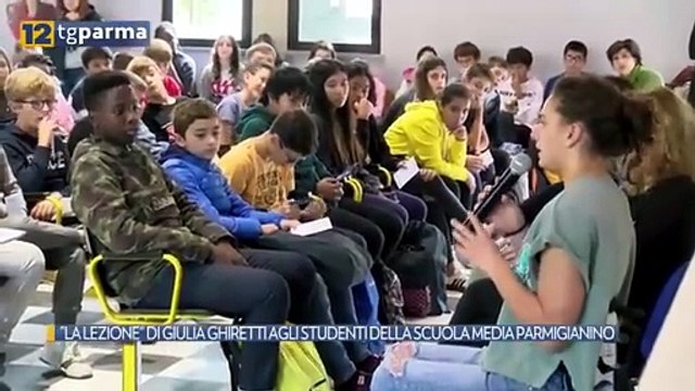 LA LEZIONE DI GIULIA GHIRETTI AGLI STUDENTI DELLA SCUOLA MEDIA PARMIGIANINO