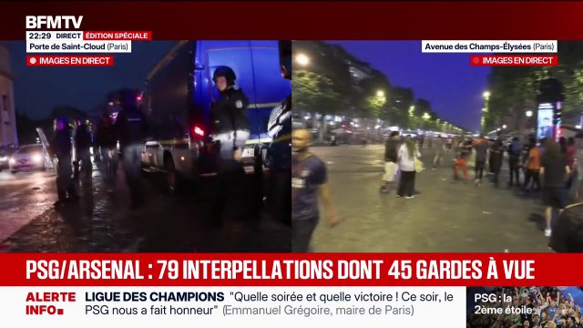 Victoire du PSG en Ligue des champions: il y a eu 79 interpellations dont 45 gardes à vue