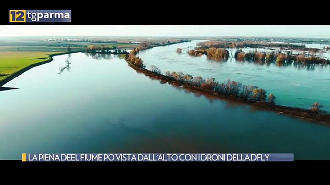 LA PIENA DEEL FIUME PO VISTA DALL'ALTO CON I DRONI DELLA DFLY