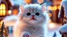 Cute cat singing a poem while snow gently falls around it 🐱❄️🎶✨  #CuteCat #Snowfall #CatSinging #WinterVibes #AdorableMoments #PetFun #ViralCat