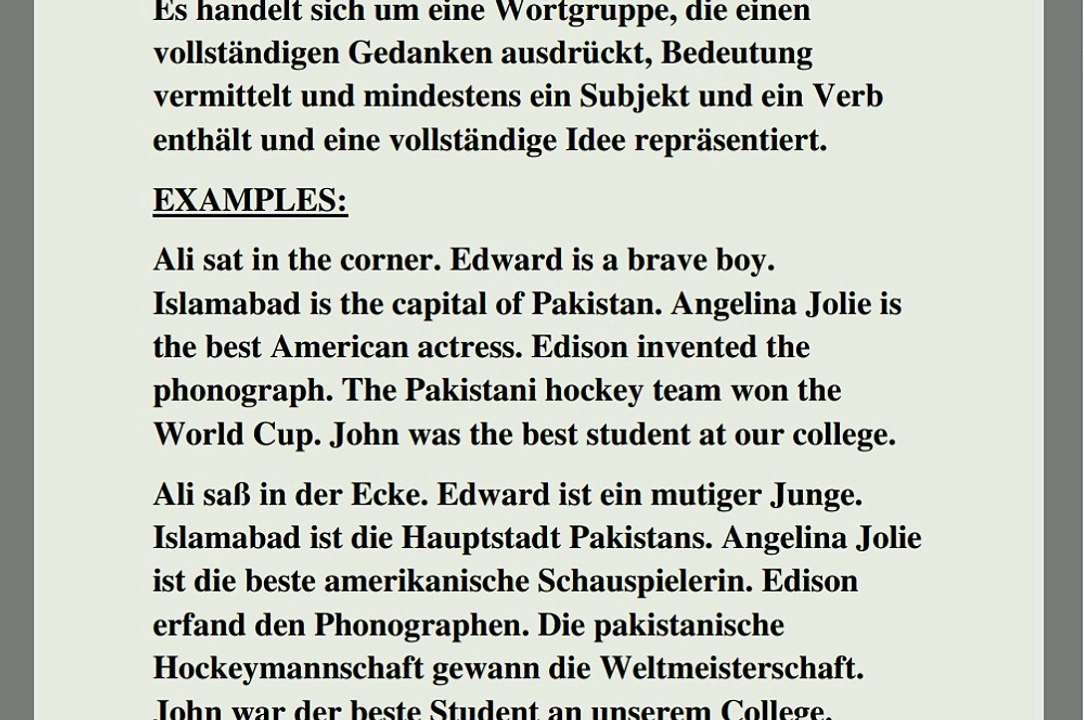 Englisch Lernen Auf Deutsch(Sätze lernen)In der Muttersprache
