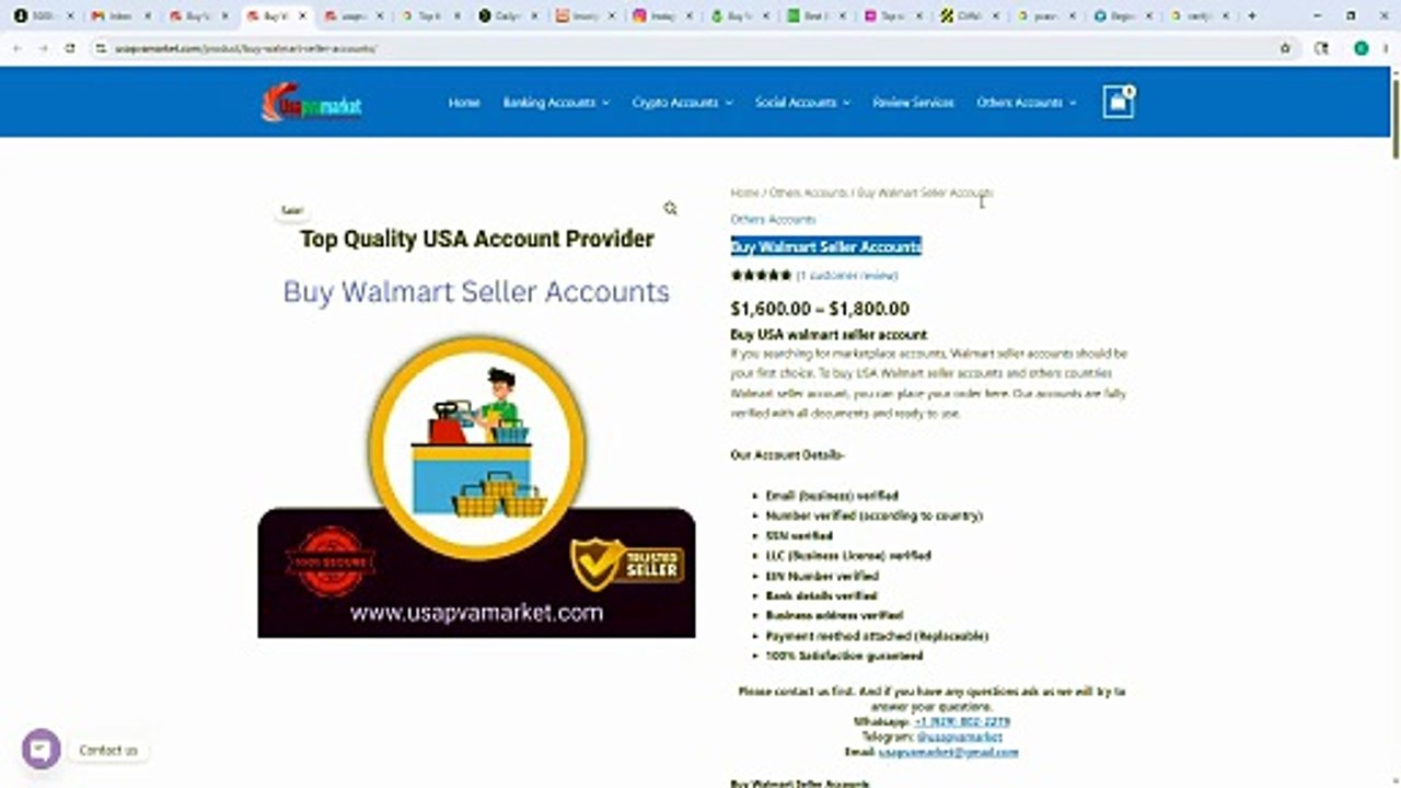 Buy" Walmart Seller Accounts- Start Selling Fast & Grow in US