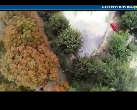 Parma sott'acqua vista dal drone
